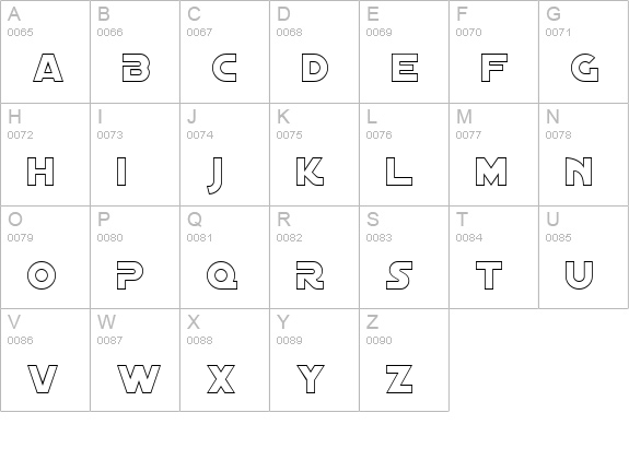 Distant Galaxy Outline uppercase A-Z preview