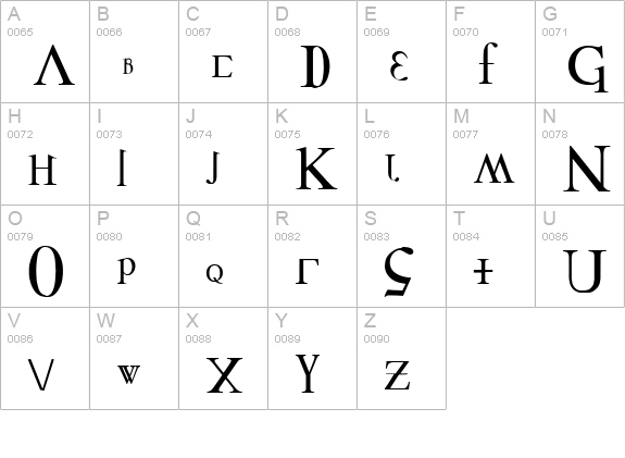 Distorted Faith uppercase A-Z preview