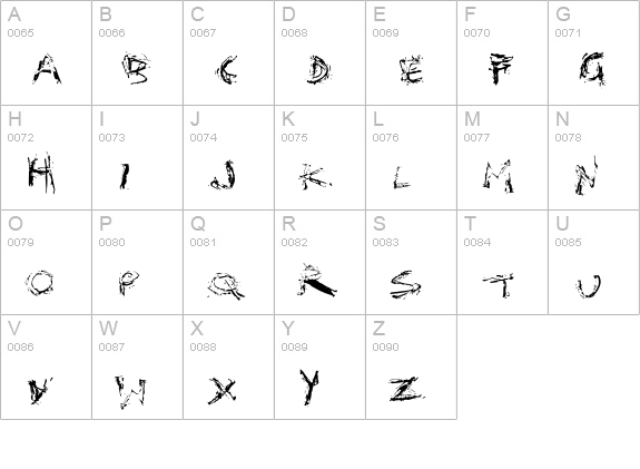 Distortia uppercase A-Z preview