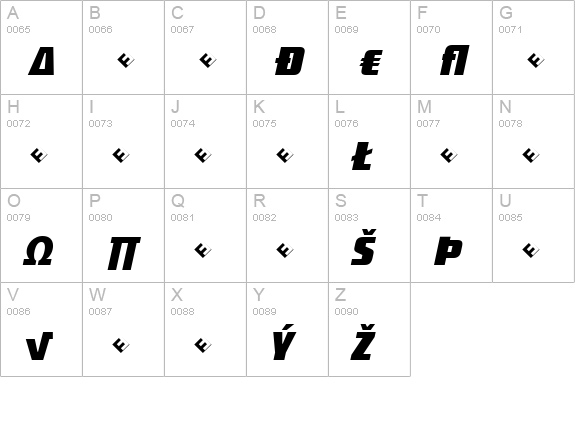 District-BoldItalicAltExp uppercase A-Z preview