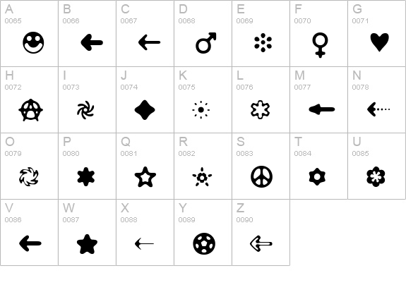 Distro Bats uppercase A-Z preview
