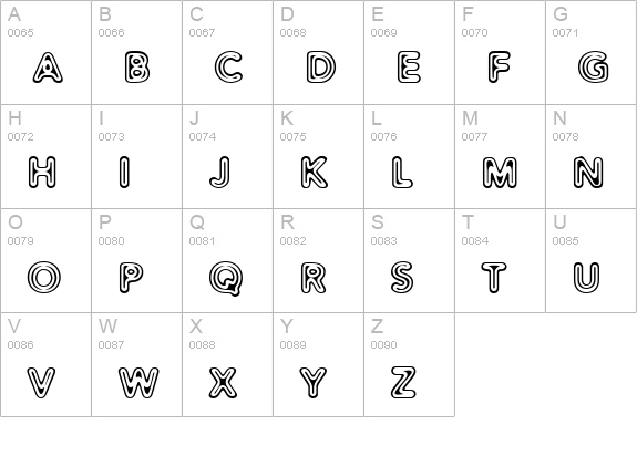 Distro Extinct uppercase A-Z preview