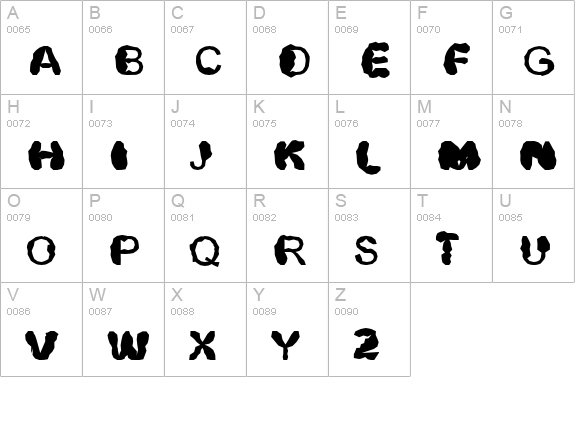 Distrowt uppercase A-Z preview