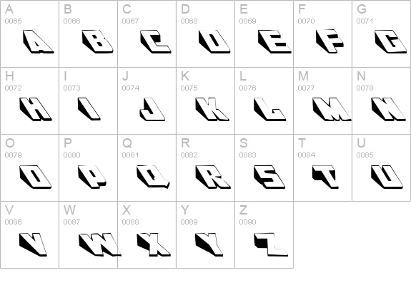 Divingboard uppercase A-Z preview