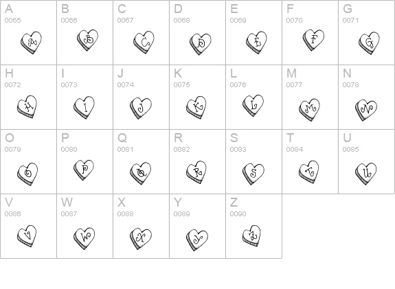 DJ Candy Heart uppercase A-Z preview