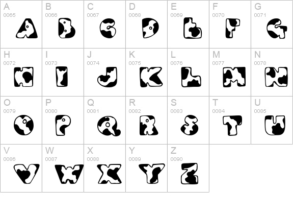 DJ Moo uppercase A-Z preview
