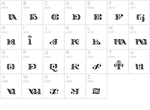 Django-Ornate uppercase A-Z preview