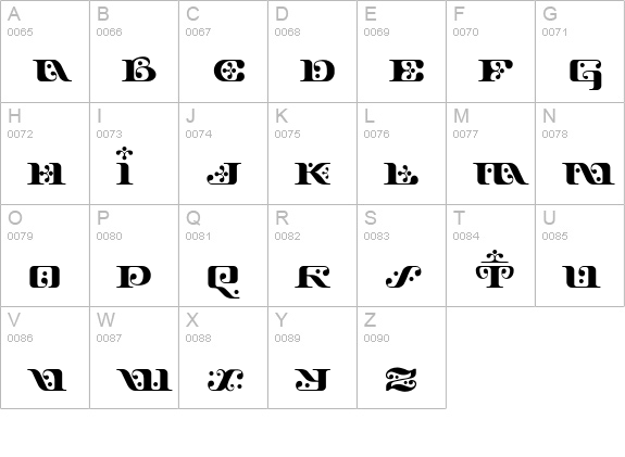 Django-Regular uppercase A-Z preview