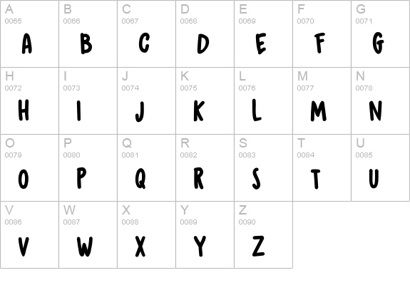 DK Grumpy Tiger uppercase A-Z preview