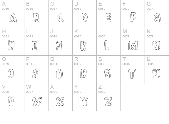 DK Meshuggeneh uppercase A-Z preview