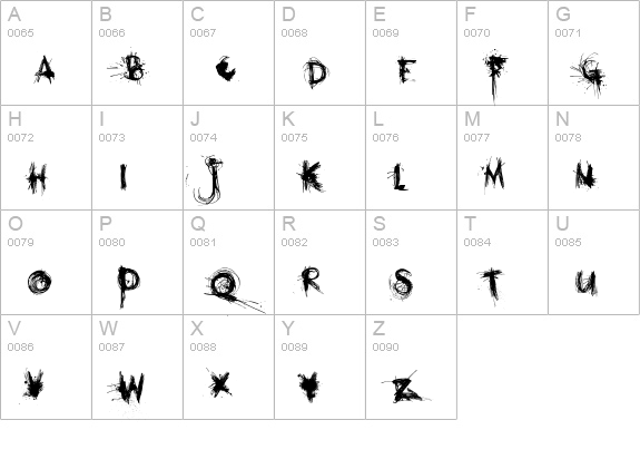 DK Mothman uppercase A-Z preview