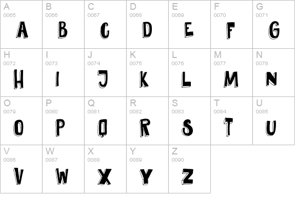 DK Pundak uppercase A-Z preview