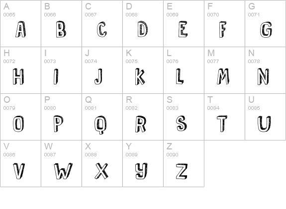 DK Pusekatt uppercase A-Z preview