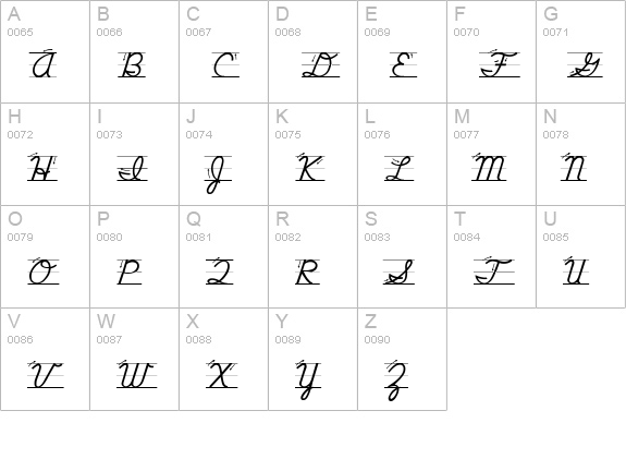 DNealianArrows uppercase A-Z preview