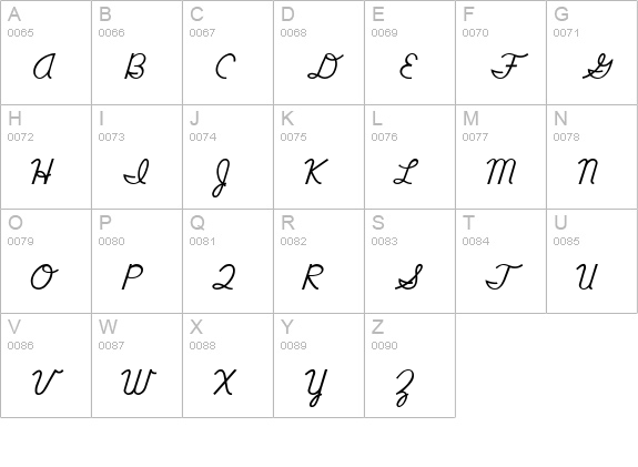 DNealianRegular uppercase A-Z preview