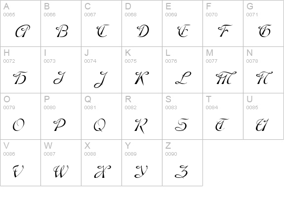 Dobkin-Script Regular uppercase A-Z preview