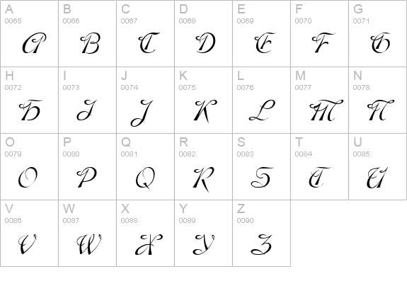 DobkinScript uppercase A-Z preview