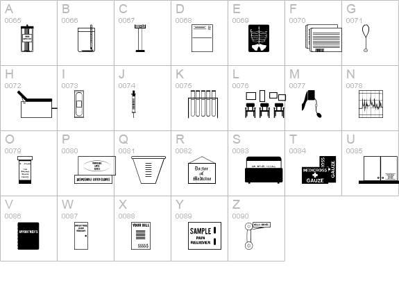 Doctor's Dings JL uppercase A-Z preview