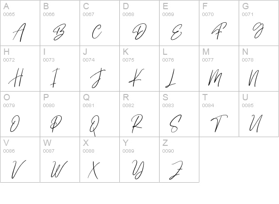 Doctor Signature uppercase A-Z preview