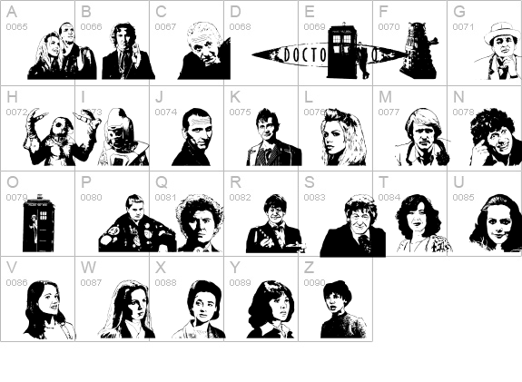Doctor Who 2006 uppercase A-Z preview