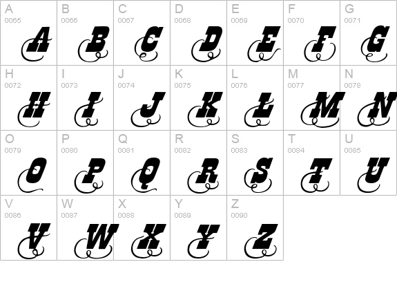 Dodge City Initials uppercase A-Z preview