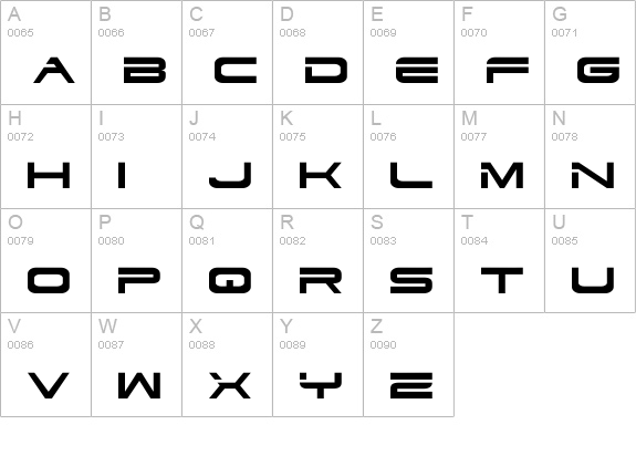 Dodger uppercase A-Z preview