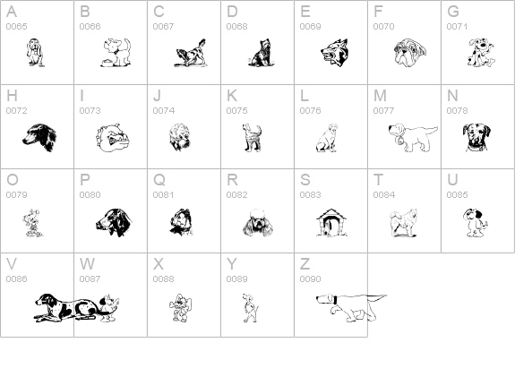 DoggArt uppercase A-Z preview