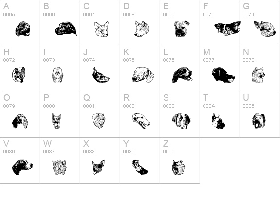 DoggyPrint AOE uppercase A-Z preview