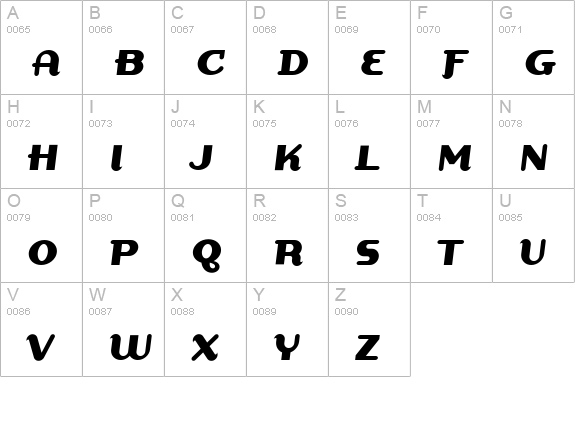 DogmaScript-Bold uppercase A-Z preview