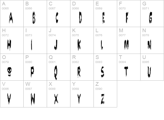 DOKTOR terror uppercase A-Z preview