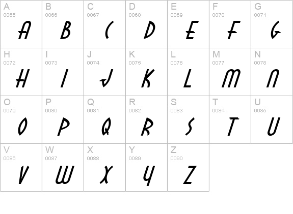 DollarItalic uppercase A-Z preview