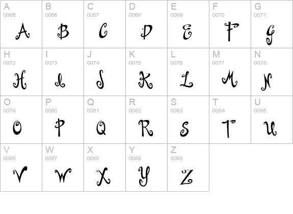 Dollhouse Medium uppercase A-Z preview