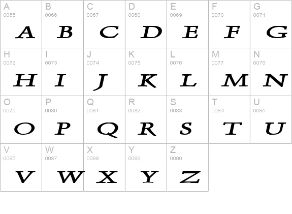 Dolphin Extended Bold Italic uppercase A-Z preview