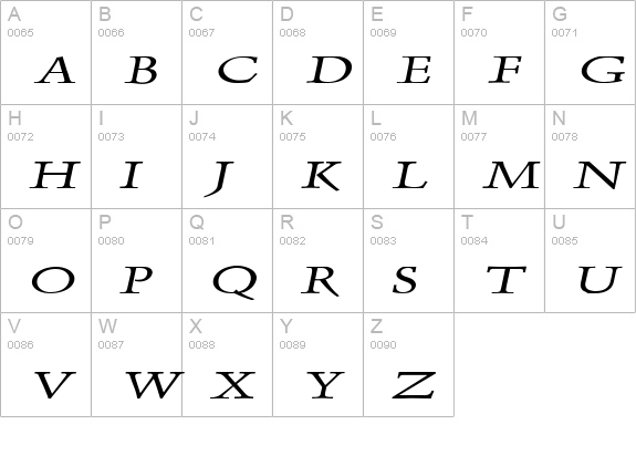 Dolphin Extended Italic uppercase A-Z preview