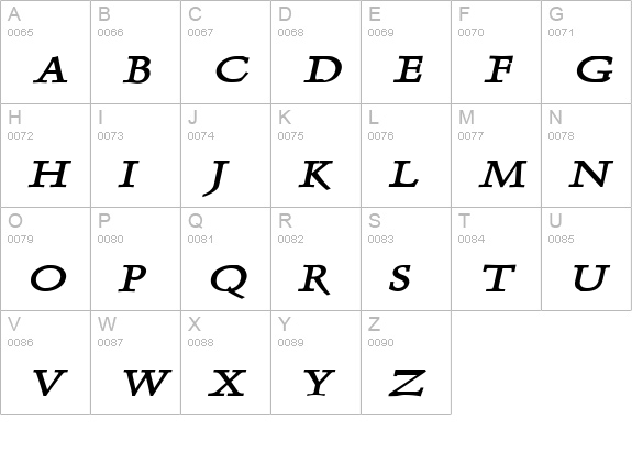Dolphin Wide Bold Italic uppercase A-Z preview
