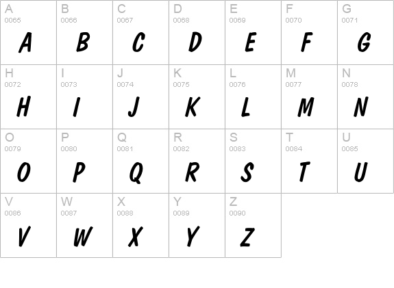 Dom Diagonal uppercase A-Z preview