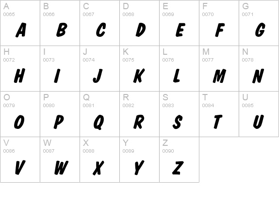 DomCasual-Bold Italic uppercase A-Z preview