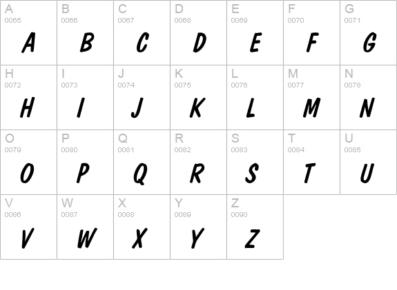 DomCasual Italic uppercase A-Z preview
