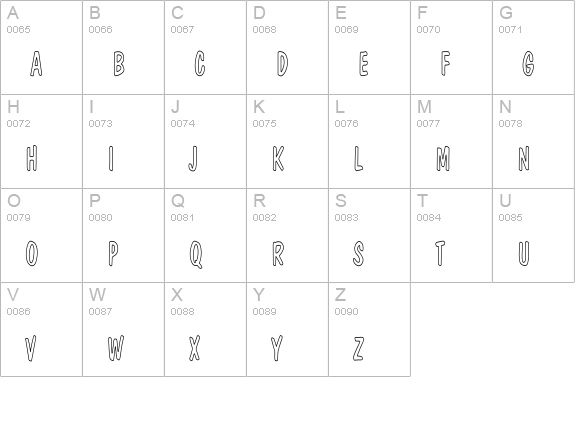 DomCasual-ThinHC uppercase A-Z preview