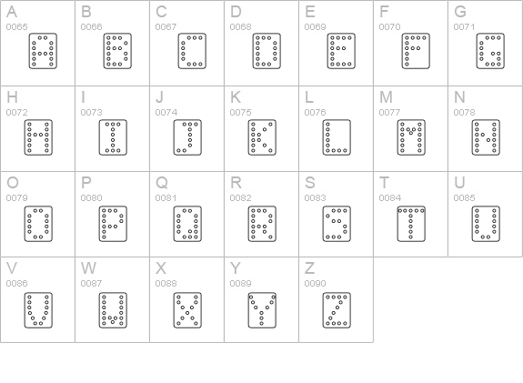 Domino bred uppercase A-Z preview