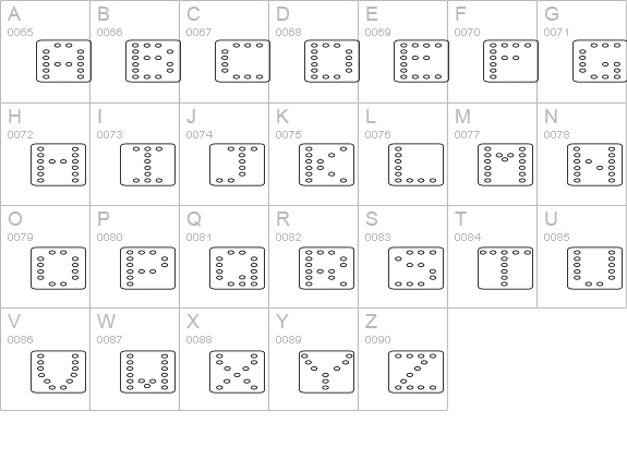 Domino flad uppercase A-Z preview