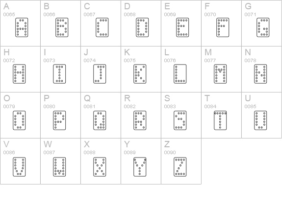 Domino normal uppercase A-Z preview