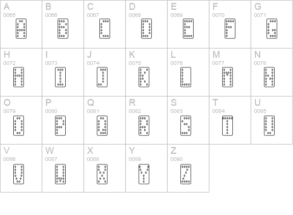 Domino smal uppercase A-Z preview