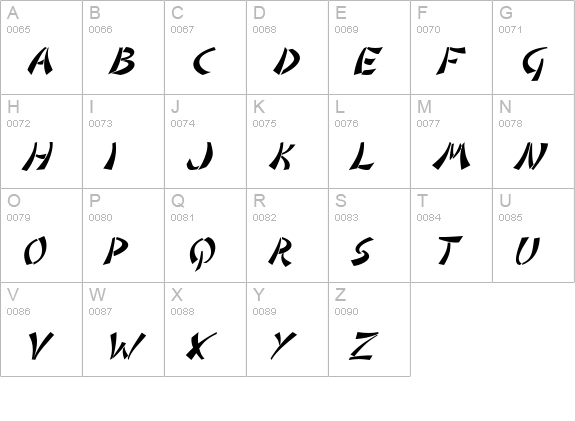 DomoAregato Italic uppercase A-Z preview