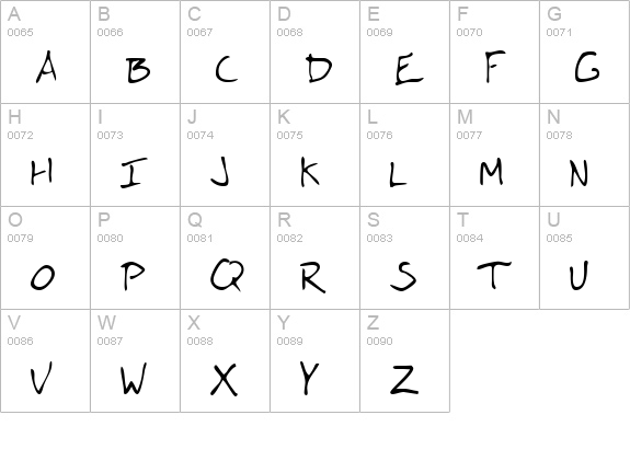 DonaldsHand Regular uppercase A-Z preview