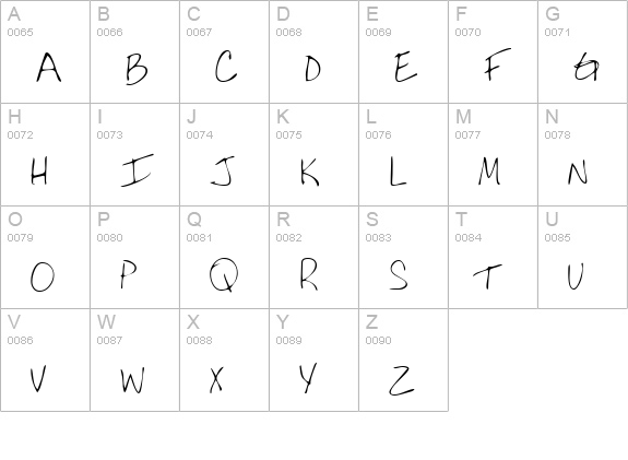 DonnysHand Regular uppercase A-Z preview