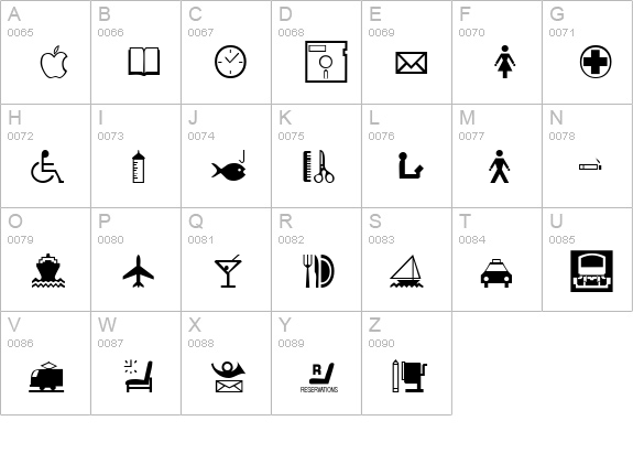 DoodleDingbatsSevenSSK uppercase A-Z preview