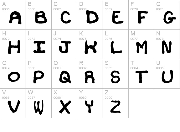 DOOFUS uppercase A-Z preview