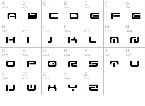 DOOMED uppercase A-Z preview