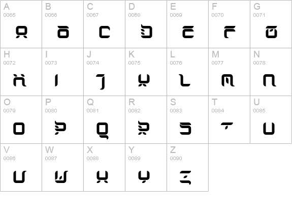 DorisOrange uppercase A-Z preview